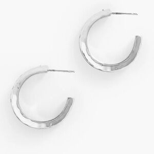 Talbots Hammered Thick Hoop Earrings